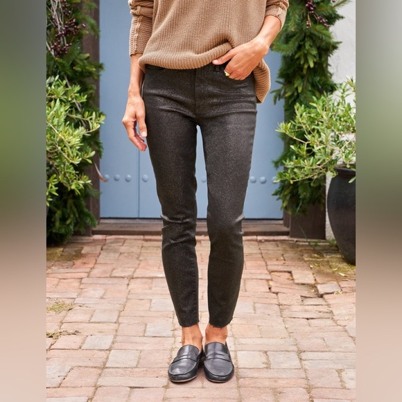 Frank & Eileen Sligo Skinny Jean Gold Glitter Wax Size 28 NWOT - Picture 2 of 16